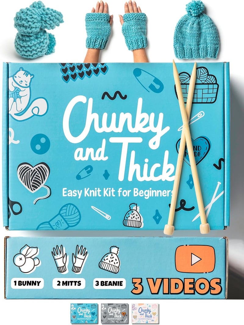 Granny Squirrel Complete Knitting Kit for Beginners - Learn to Knit Kit with Knitting Accessories Like Thick Beginner Yarn, Bamboo Needles for Beginners & More - Includes Video Tutorials & Written Guide - Image 1